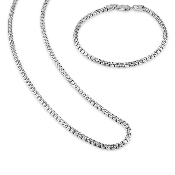 NWT-2 Pc Set Box Link “22” Chain Necklace and … - Picture 1 of 5